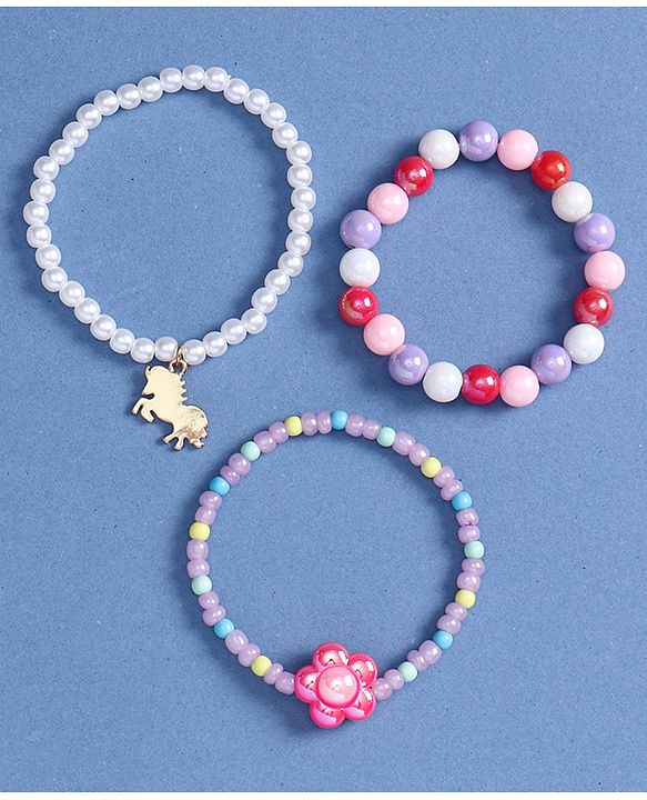 Babyhug Beaded Bracelets & Bangles Pack of 3- Multicolor
