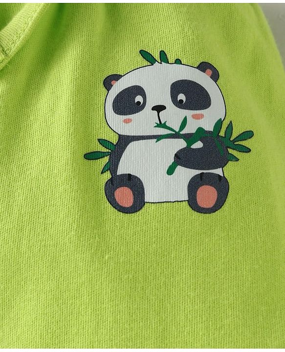 Babyhug Cotton Knit Full Length Diaper Pants Striped & Animal Print Pack Of 3 - Blue & Neon Green