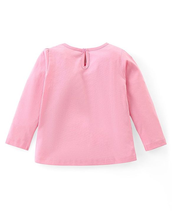 Babyhug Cotton Knit Full Sleeves Floral Printed Night Suit - Pink