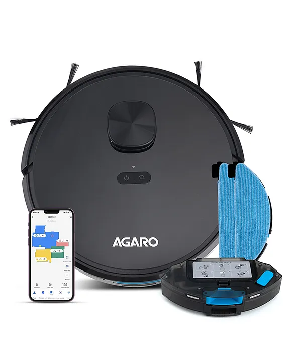 AGARO Alpha Robot Vacuum Cleaner, 2-in-1 Dry Vacuum Wet Mop
