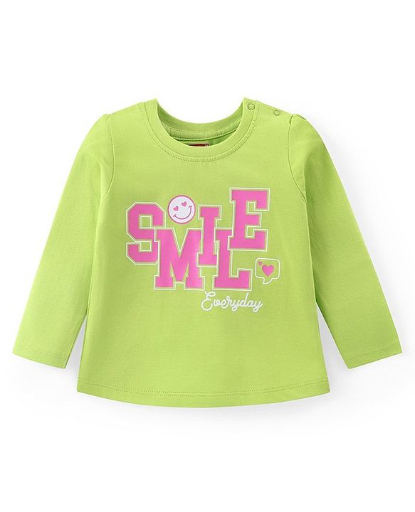Babyhug Cotton Knit Full Sleeves Night Suit With Smiley Emoticons Print - Green