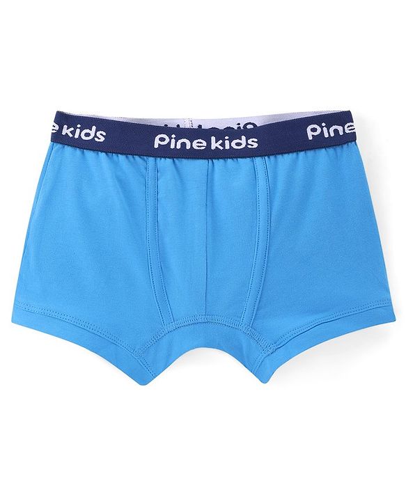 Pine Kids Cotton Spandex Knit Solid Colour Briefs Pack of 3 - ( Colour May Vary )