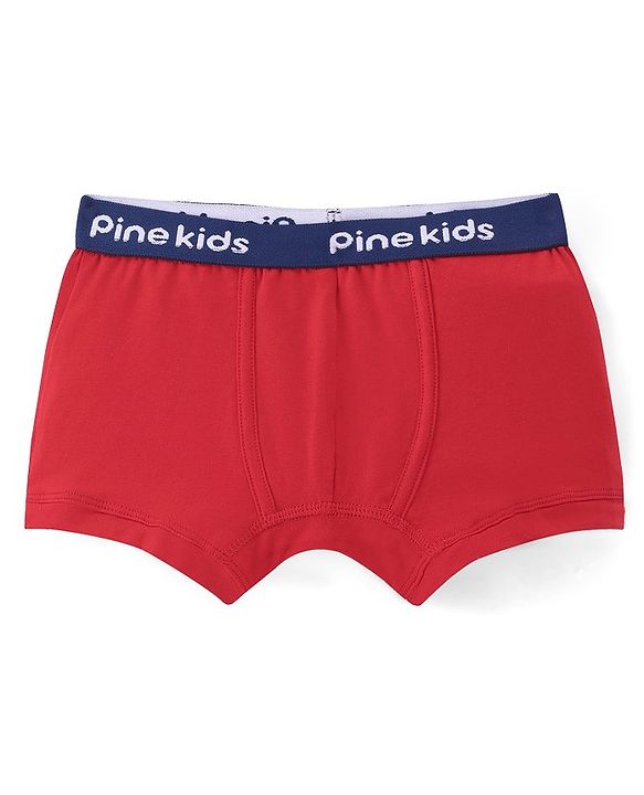 Pine Kids Cotton Spandex Knit Solid Colour Briefs Pack of 3 - ( Colour May Vary )