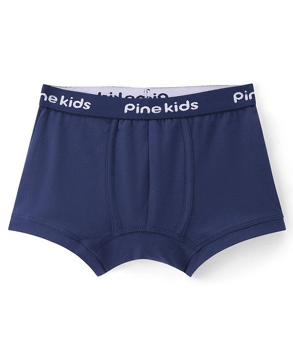 Pine Kids Cotton Spandex Knit Solid Colour Briefs Pack of 3 - ( Colour May Vary )