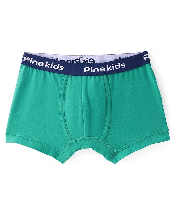 Pine Kids Cotton Spandex Knit Solid Colour Trunks Pack of 3  (Colour May Vary)
