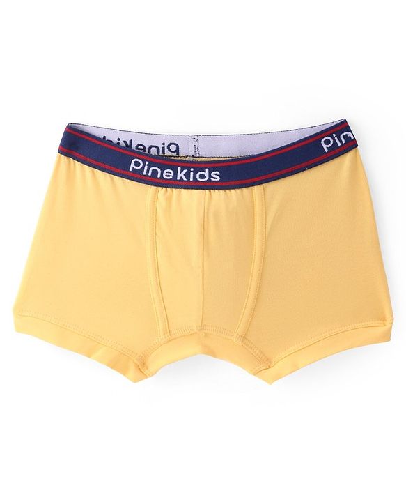 Pine Kids Cotton Spandex Knit Solid Colour Trunks Pack of 3  (Colour May Vary)