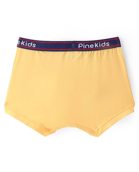 Pine Kids Cotton Spandex Knit Solid Colour Trunks Pack of 3  (Colour May Vary)