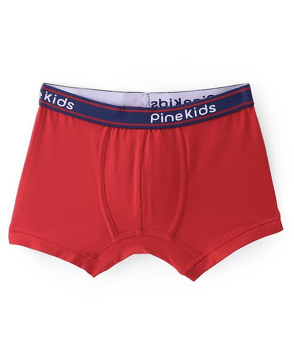 Pine Kids Cotton Spandex Knit Solid Colour Trunks Pack of 3  (Colour May Vary)