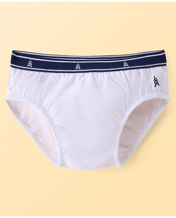 Pine Kids Cotton Spandex Knit Briefs with Striped & Numerical Print Pack of 3 - ( Colour May Vary )