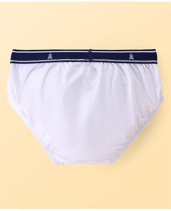 Pine Kids Cotton Spandex Knit Briefs with Striped & Numerical Print Pack of 3 - ( Colour May Vary )