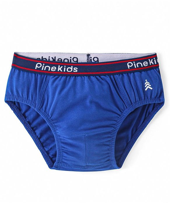 Pine Kids Cotton Spandex Knit Briefs With Stripes & Satellite Print Pack of 3 (Color & Print May Vary)