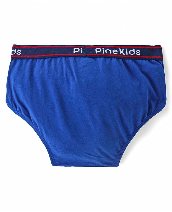 Pine Kids Cotton Spandex Knit Briefs With Stripes & Satellite Print Pack of 3 (Color & Print May Vary)