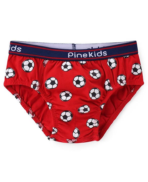 Pine Kids Cotton Lycra Knit Briefs Pack of 3 (Color & Print May Vary)