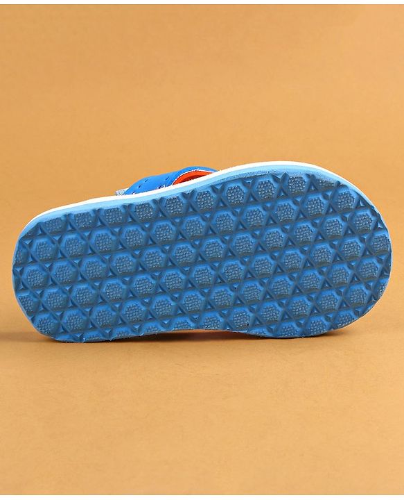 Cute Walk by Babyhug Flip Flops with Back Strap - Blue & Orange