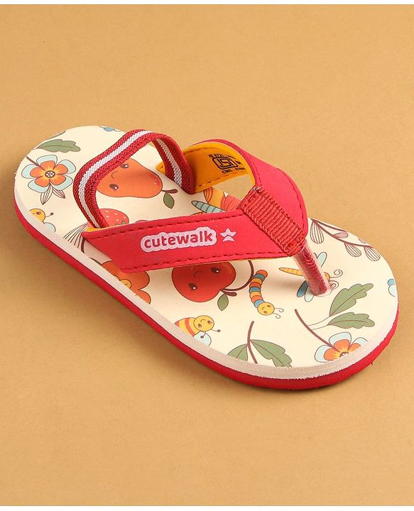 Cute Walk by Babyhug Flip Flops with Back Strap - Beige