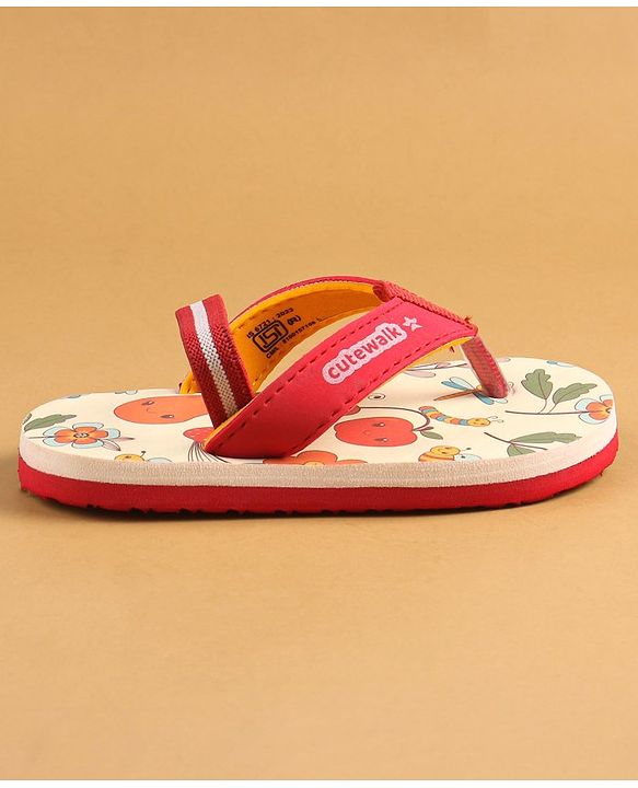 Cute Walk by Babyhug Flip Flops with Back Strap - Beige
