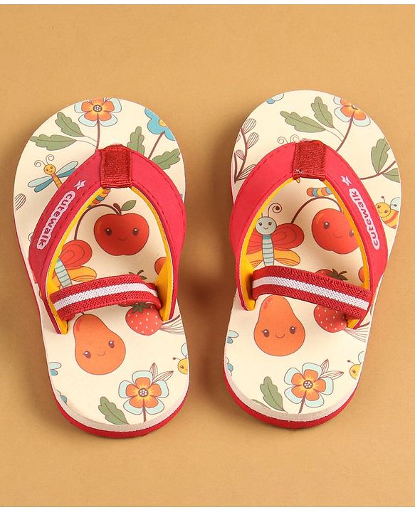 Cute Walk by Babyhug Flip Flops with Back Strap - Beige