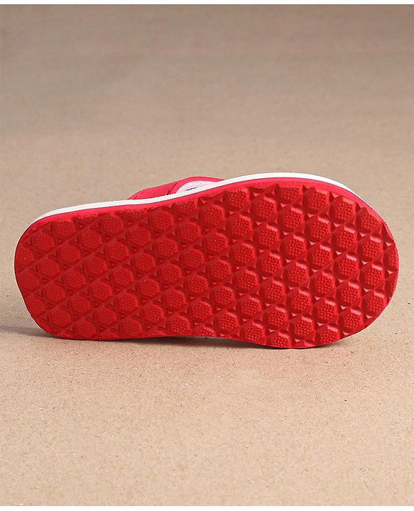 Cute Walk by Babyhug Heart Printed Flip Flops with Back Strap - Pink