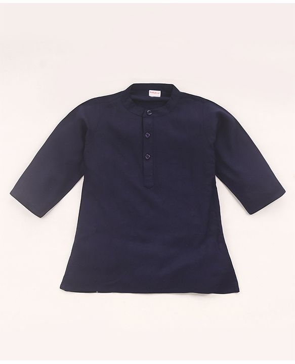 Babyhug  Woven Full Sleeves Kurta Pyjama Set & Nehru Jacket with Sequin Embroidery Detailing - Navy Blue & Red