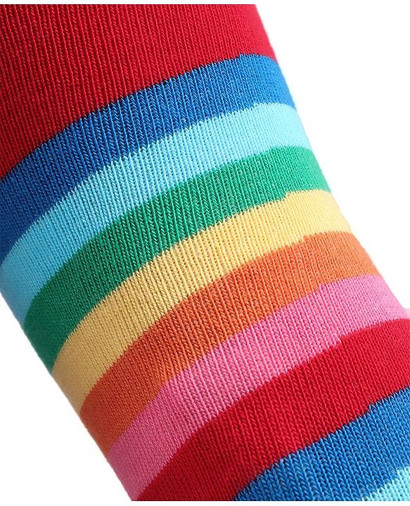 Cute Walk by Babyhug Knit Antibacterial Striped Footed Tights - Red