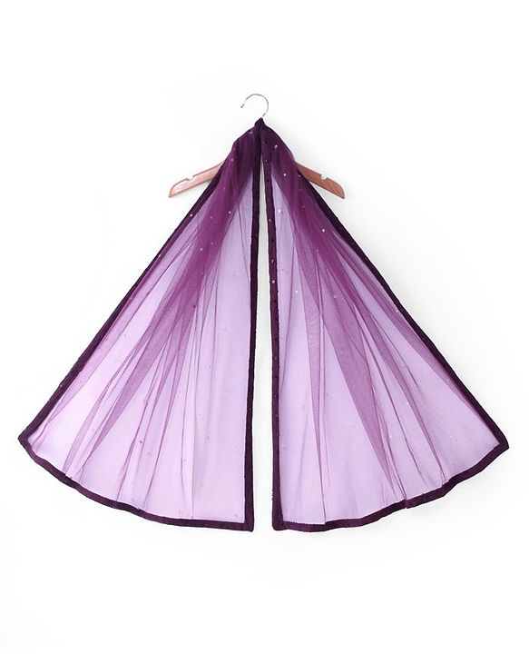 Pine Kids Woven Half Sleeves Sequinned Choli Lehenga Set with Dupatta - Wine