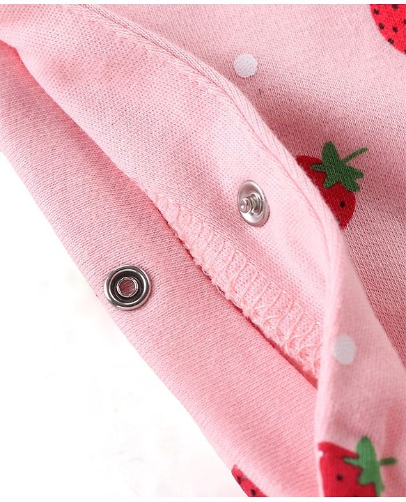 Babyhug Interlock Cotton Knit Full Sleeves Footed Sleep Suit with Fruit & Polka Dots Print Pack of 3 - Multicolour