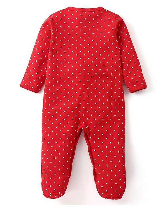 Babyhug Interlock Cotton Knit Full Sleeves Footed Sleep Suit with Fruit & Polka Dots Print Pack of 3 - Multicolour