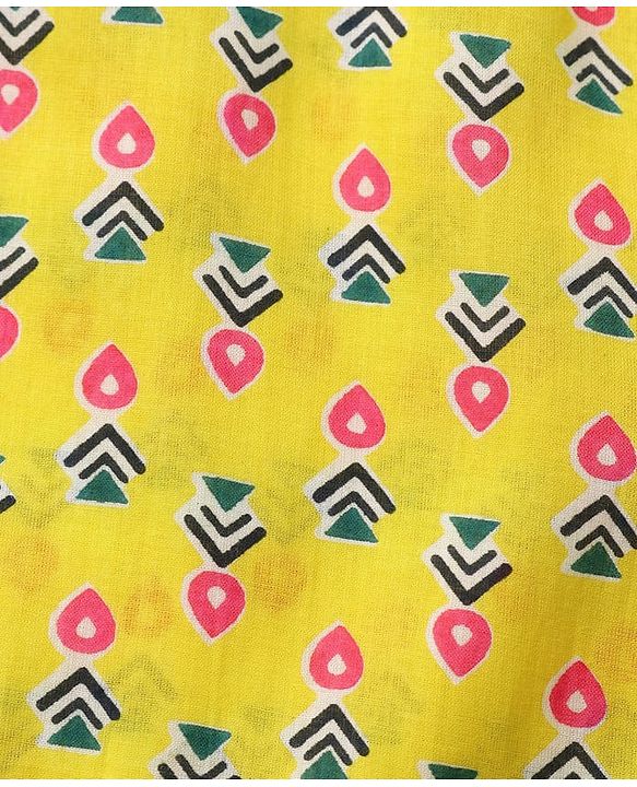 Pine Kids Cotton Woven Full Sleeves Printed Kurta - Yellow
