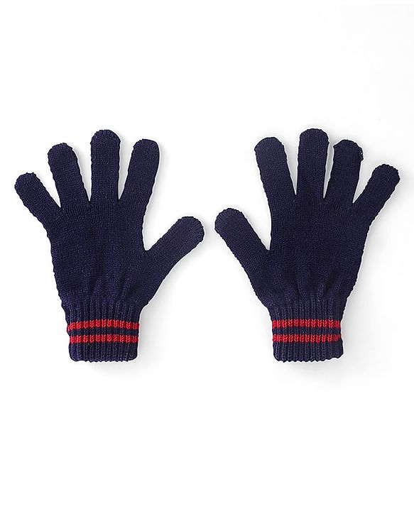 Pine Kids Solid Color Gloves Set Pack of 2 - Red & Navy Blue