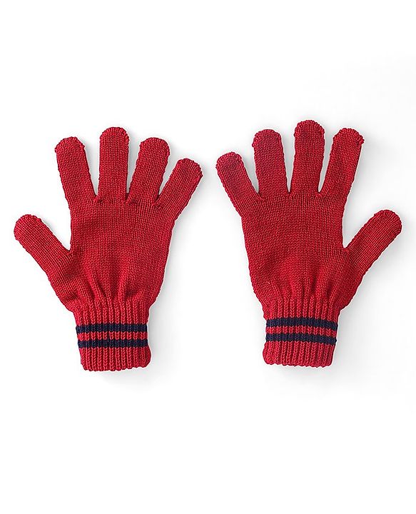 Pine Kids Solid Color Gloves Set Pack of 2 - Red & Navy Blue