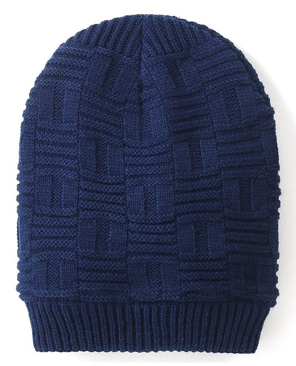 Pine Kids Knitted Woollen Cap - Navy Blue