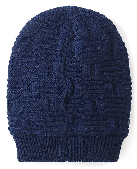 Pine Kids Knitted Woollen Cap - Navy Blue