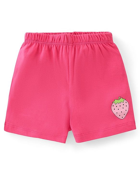 Babyhug 100% Cotton Knit Sleeveless Inner wear Set with Strawberry Print - Multicolour
