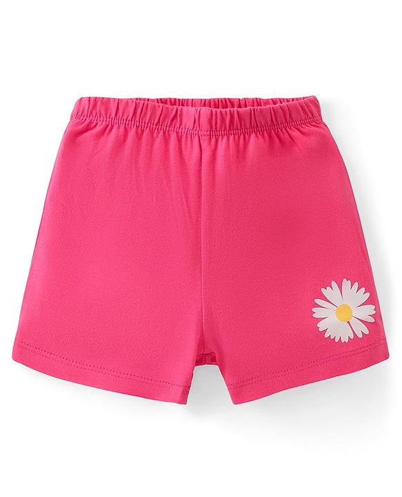 Babyhug 100% Cotton Single Jersey Sleeveless Sando Shorts Set Floral Print - Multicolor