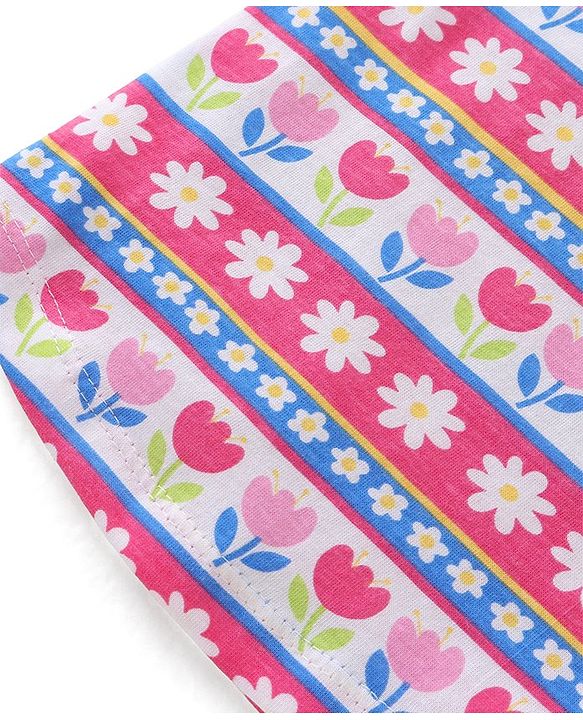 Babyhug 100% Cotton Single Jersey Sleeveless Sando Shorts Set Floral Print - Multicolor