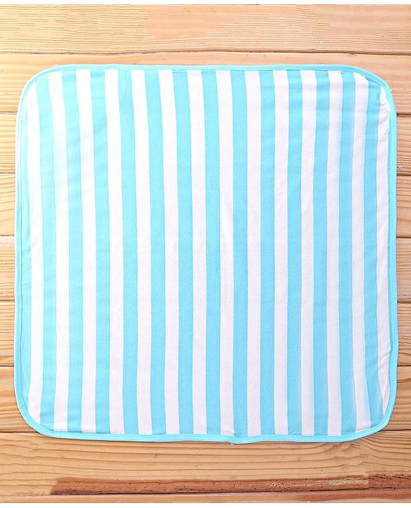Babyhug Terry Knit Striped  Hooded Towel L 76.2 x B 76.2 cm -  Blue