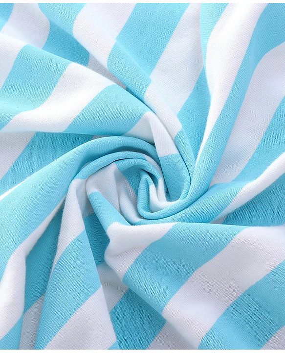 Babyhug Terry Knit Striped  Hooded Towel L 76.2 x B 76.2 cm -  Blue