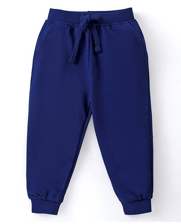 Babyhug Cotton Knit Raglan Sleeves T-Shirt & Lounge Pants Set With Text Embroidery - Yellow & Blue