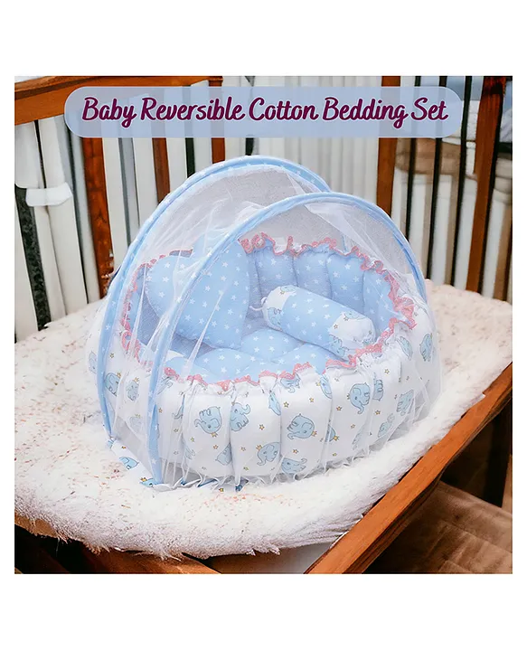 VOIDROP Baby Round Bedding Set with Mosquito Net for Infant Babies Bed Mattress with Neck Pillow 2 Bolsters Round Sleeping Nest Bed Set for Baby Boy Girl 0 12 Months Online in