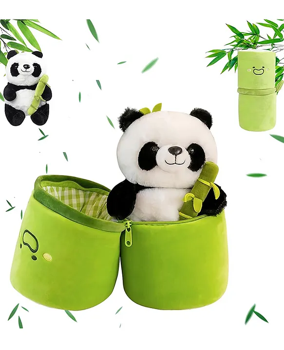VoiDrop Cute Panda Plush Toy in Bamboo, Panda Teddy Bear Kawaii