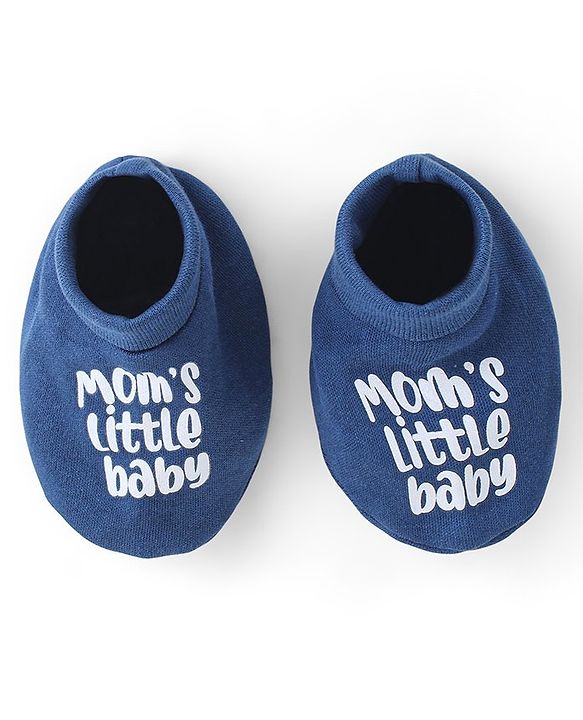 Babyhug Disney Cotton Knit Cap Mittens & Booties Set with 101 Dalmatians Graphics - Blue