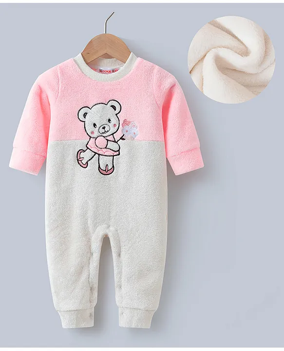 Buy Kookie Kids Full Sleeves Winter Wear Romper with Bear