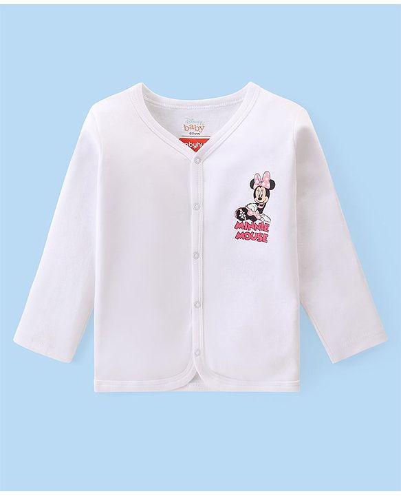 Babyhug Disney Interlock Knit Full Sleeves Jhablas With Minnie Mouse Graphics Pack of 3 - White