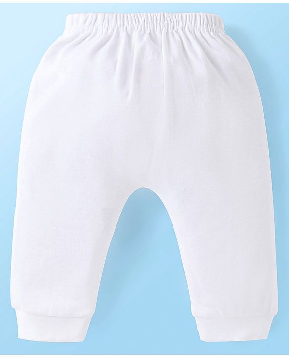 Babyhug Disney Interlock Knit Full Length Diaper Leggings with Minnie Mouse Graphics Pack of 3 - White