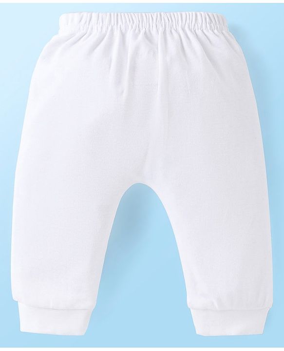 Babyhug Disney Interlock Knit Full Length Diaper Leggings with Minnie Mouse Graphics Pack of 3 - White