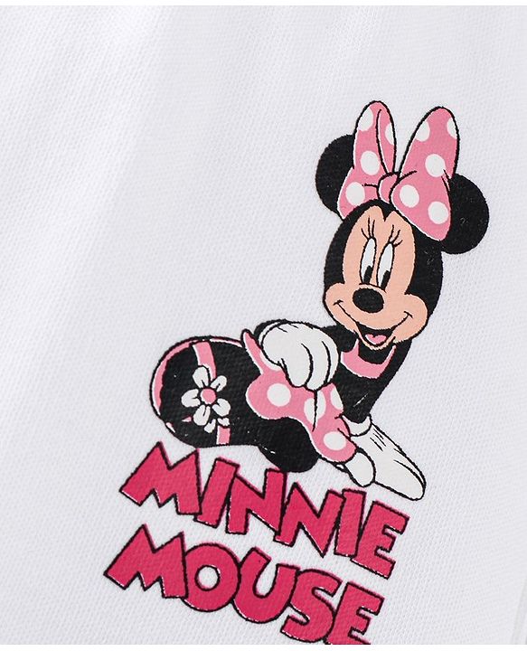 Babyhug Disney Interlock Knit Full Length Diaper Leggings with Minnie Mouse Graphics Pack of 3 - White