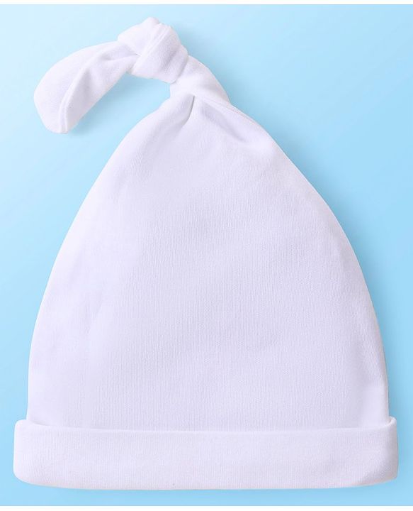 Babyhug Disney  Interlock Knitted Caps With Minnie Mouse Graphic and Knot Detailing Pack of 3 - White