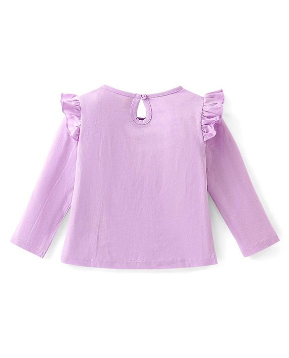 Babyhug Cotton knit Full Sleeves Tops with Frill Detailing & Text Print Pack of 3 - Multicolour