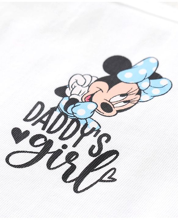Babyhug Disney Cotton Lycra Singlet Sleeves Slips With Minnie Mouse Graphics Pack of 3 - White
