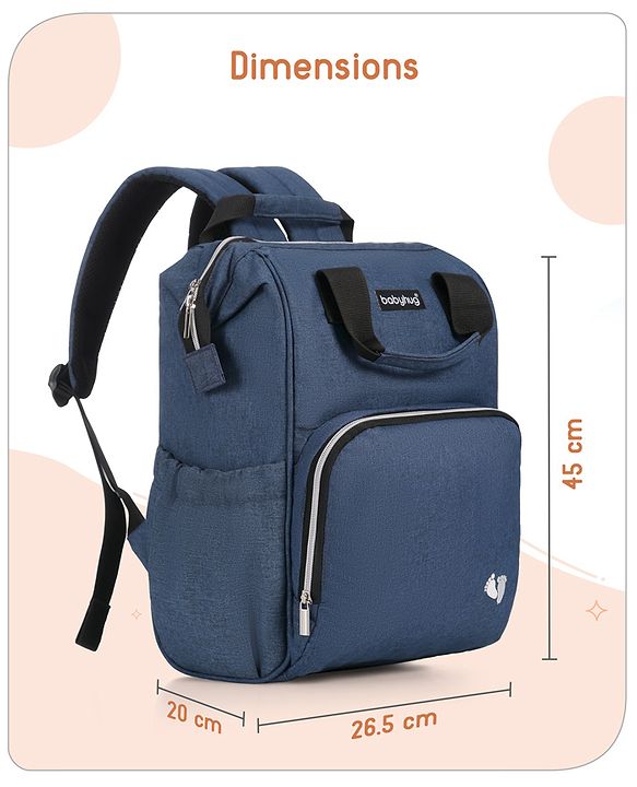 Babyhug Multipurpose Diaper Backpack -Denim Blue